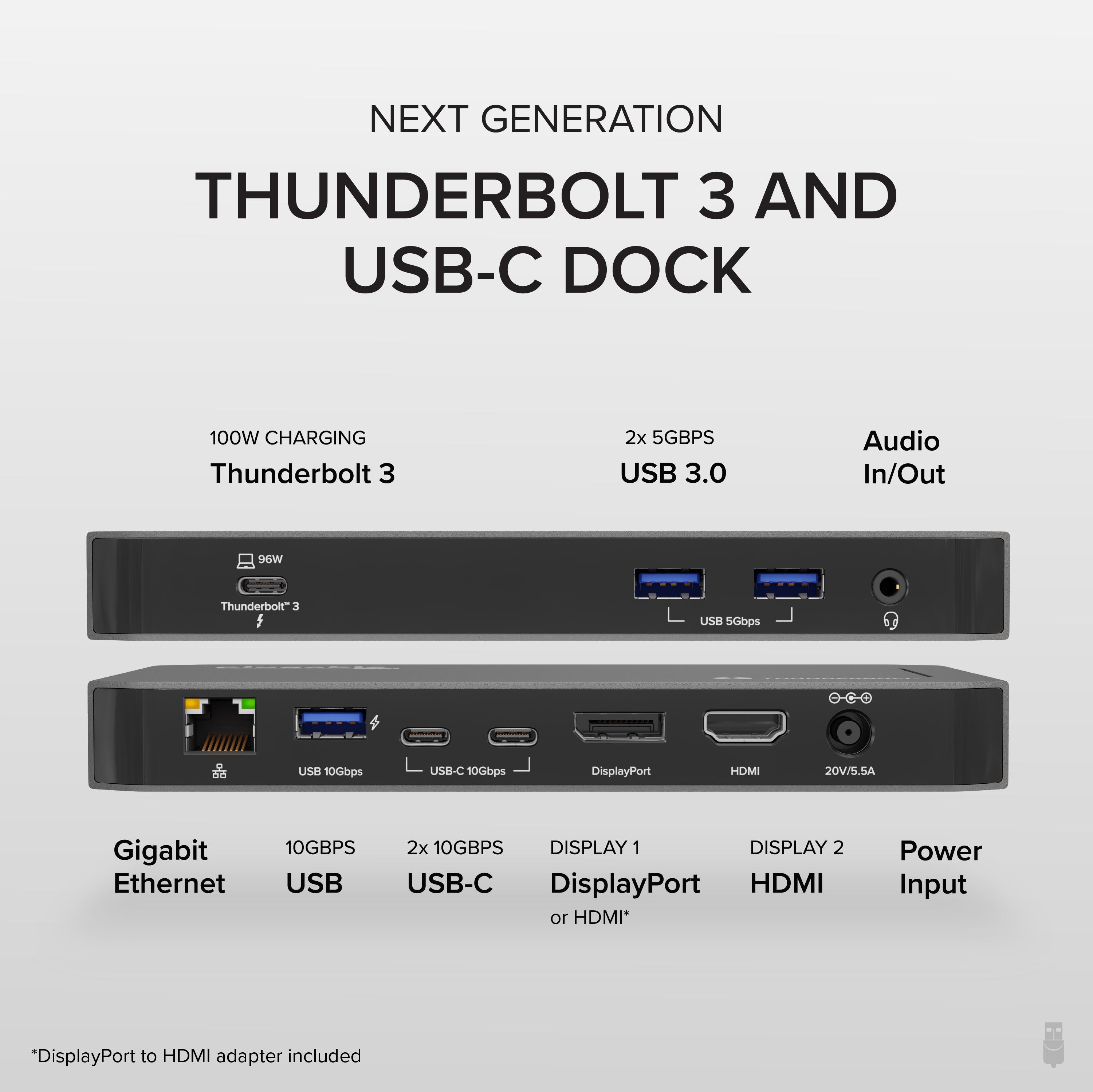 Plugable Thunderbolt 4 & USB4 HDMI Docking Station with 96W Charging